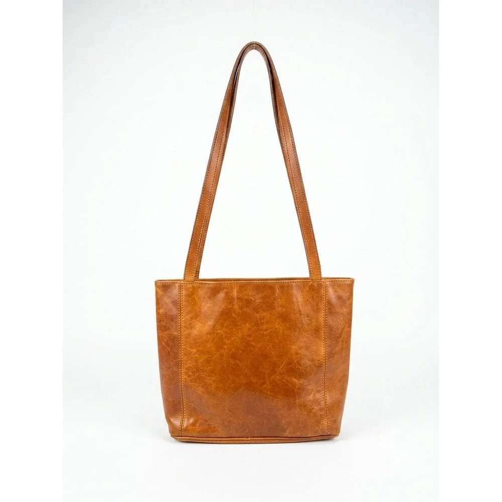 Via De Ginori 23r Firenze Italian Cognac Leather Tote Bag Made in Florence Italy